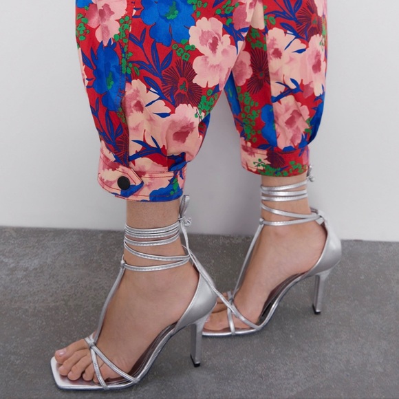 ZARA BNWT Belted Floral Print Pants + Draped Top 2pc Coord Set - Picture 7 of 8